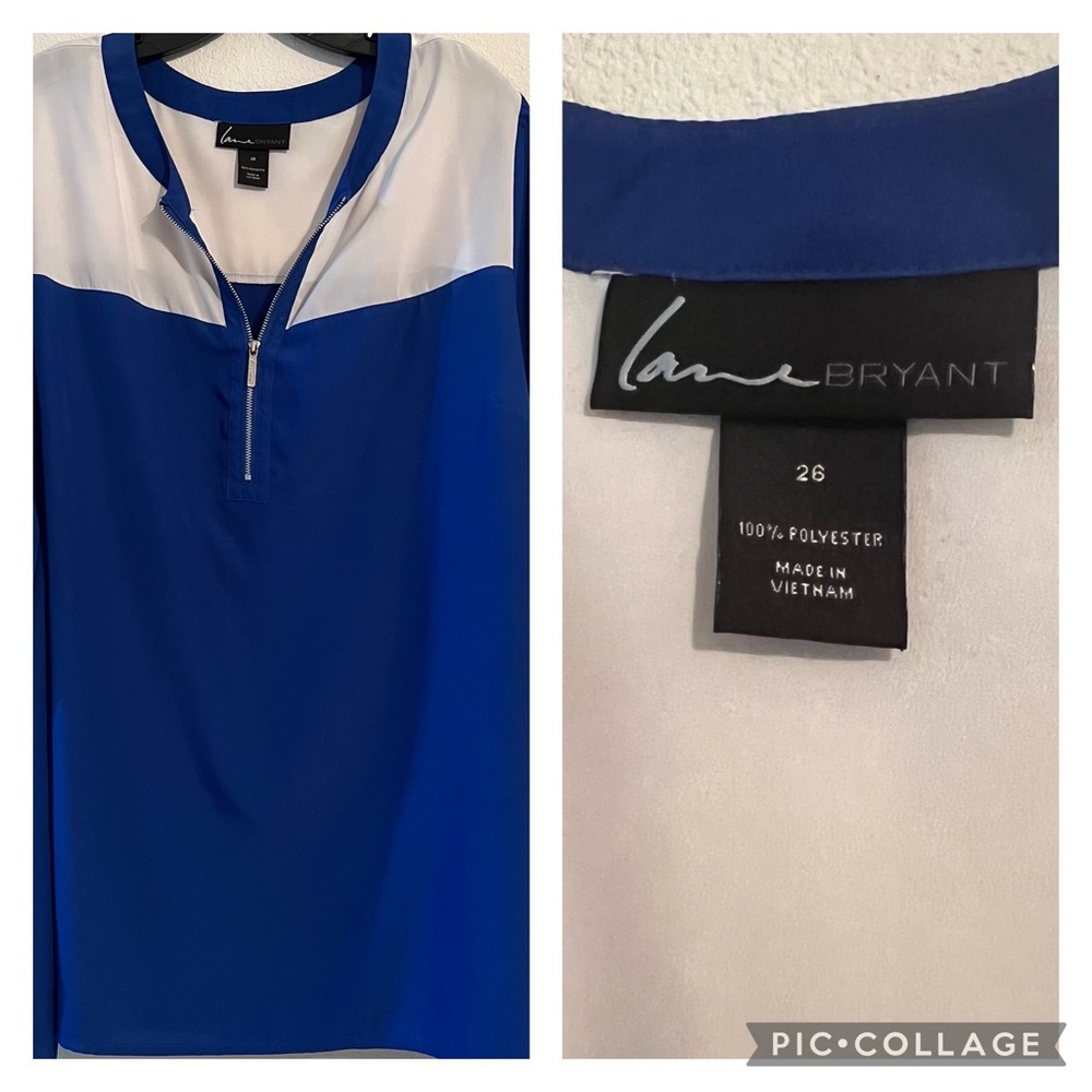 Lane Bryant 3/4 sleeve 1/4 zip blouse